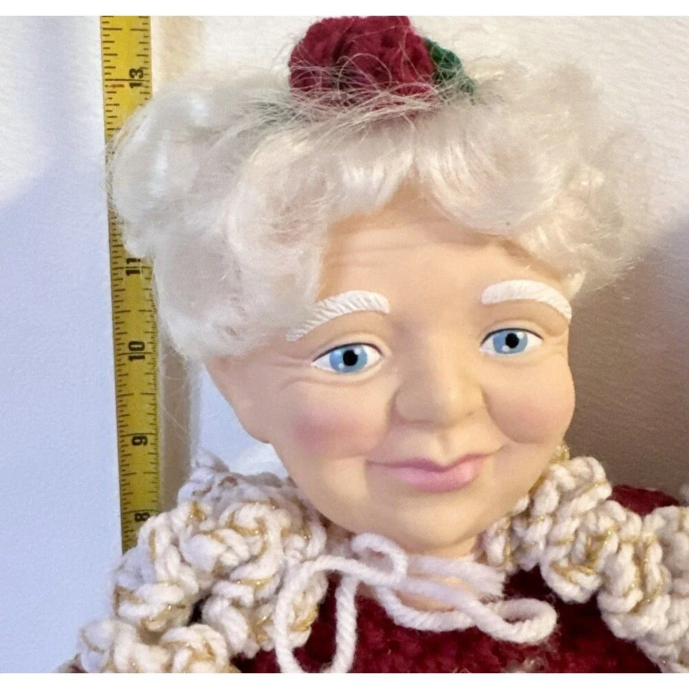Set Of Santa Mr And Mrs.‎ Claus Standing Christmas Doll Decorations Crochet
